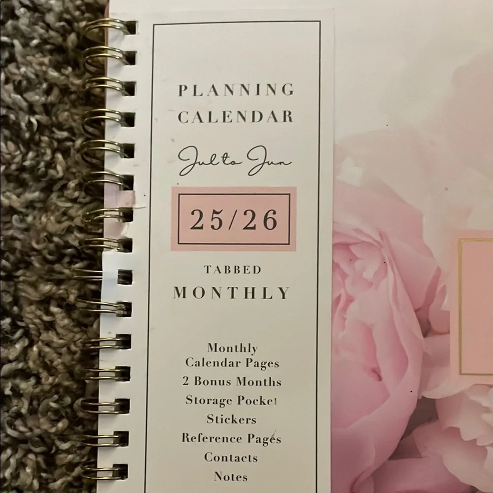 Blue Sky Pink Floral Planner